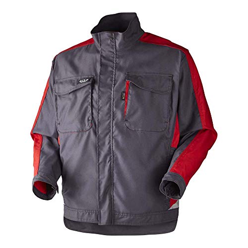 J.A.K. 16024201 Serie 1602 65% Polyester/35% Baumwolle Blousonjacke, Grau/Rot, S Größe von J.A.K.