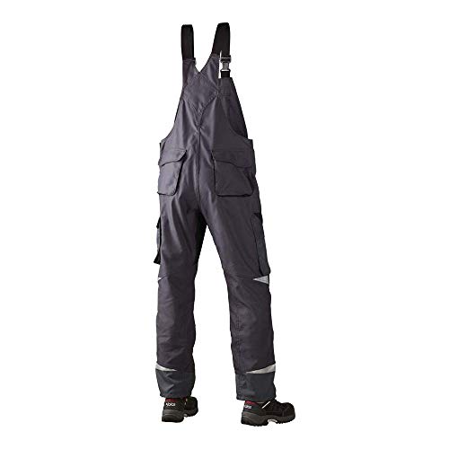 J.A.K. 160350104 Serie 1603 65% Polyester/35% Baumwolle Latzhose, Grau/Schwarz, 58 R (41/32) Größe von J.A.K.