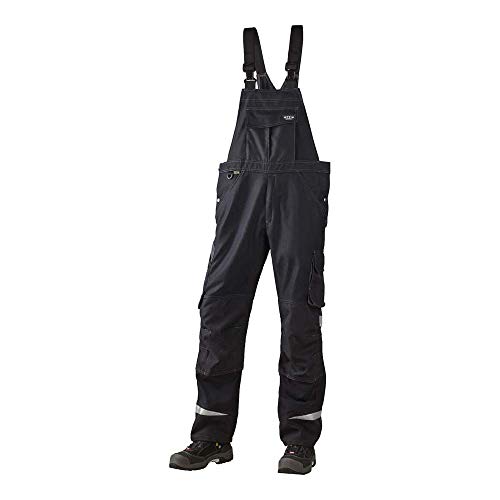 J.A.K. 160351112 Serie 1603 65% Polyester/35% Baumwolle Latzhose, Schwarz/Grau, 62 R (44/32) Größe von J.A.K.