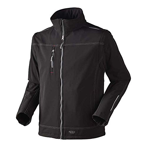 J.A.K. 61495103 Serie 6158 96% Polyester/4% Spandex Softshelljacke mit 3-Lagen-TPU-Membran, Schwarz/Grau, L Größe von J.A.K.