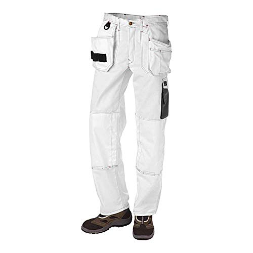 J.A.K. 920404116 Serie 9204 65% Polyester/35% Baumwolle Bundhose mit Hängetaschen, Weiß/Grau, 64 R (46/32) Größe von J.A.K.