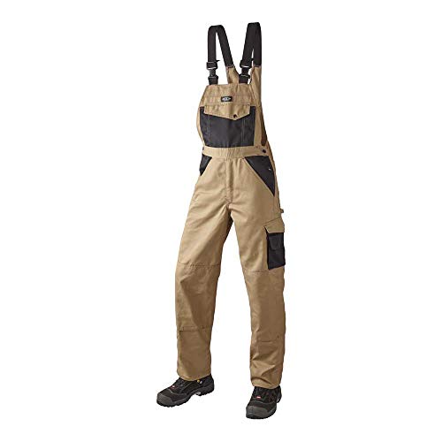 J.A.K. 920734B088 Serie 9207 65% Polyester/35% Baumwolle Latzhose, Khaki/Schwarz, 50 L (35/35) Größe von J.A.K.