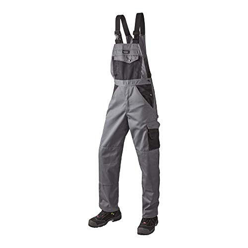 J.A.K. 920750108 Serie 9207 65% Polyester/35% Baumwolle Latzhose, Grau/Schwarz, 60 R (42/32) Größe von J.A.K.