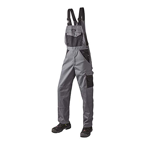 J.A.K. 920750B092 Serie 9207 65% Polyester/35% Baumwolle Latzhose, Grau/Schwarz, 52 L (36/35) Größe von J.A.K.