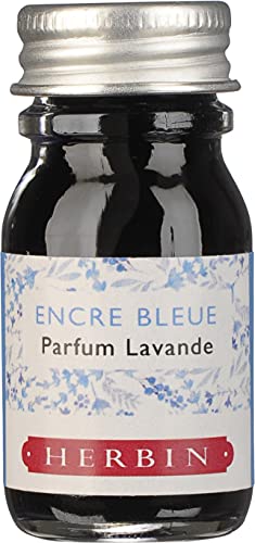 Herbin 13710ST - Tintenflakon, parfümiert, ''Les subtiles'', ideal für Schreibfeder und Roller, 10 ml, 1 Stück, Blau mit lavendem Duft von J.Herbin