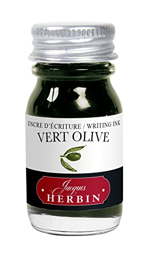 J.Herbin 11536T (1 Tinteflakon 10 ml für Füller) olivgrün von J.Herbin