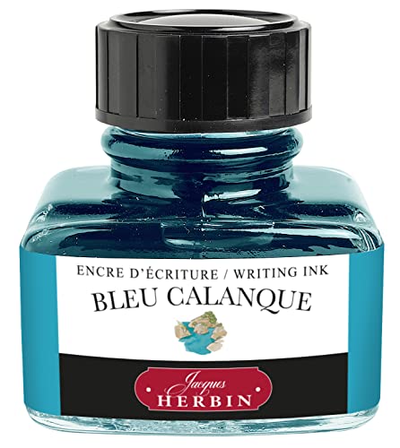 J.Herbin 13014T Tinteflakon (30 ml für Federhalter) 1 Stück türkisblau von J.Herbin