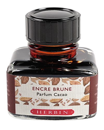 J.Herbin Herbin 13746T - Tintenflakon, parfümiert, ''Les subtiles'', ideal für Schreibfeder und Roller, 30 ml, 1 Stück, Braun mit Kakao Duft von J.Herbin