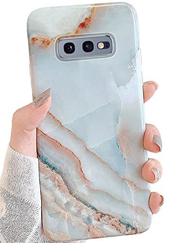 J.west Galaxy S10E Hülle 5,8 Zoll, Grau Marmor Druck Muster Design Niedliche Grafik Stein Slim Schutzhülle Robust Weich Silikon Handyhülle Cover Frauen Mädchen für Samsung Galaxy S10e (Achatscheibe) von J.west