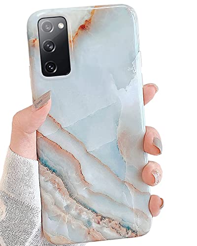 J.west Galaxy S20 FE 5G Hülle 6,5 Zoll, Grau Marmor Druck Muster Design Niedliche Grafik Stein Slim Schutz Robust Frauen Mädchen Weiche Silikon Handyhüllen Cover für Samsung Galaxy S20 FE von J.west