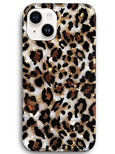 J.west Hülle Kompatibel mit Phone 15 Hülle 6,1 Zoll, Luxus Sparkle Transluzent Klar Leopard Gepard Print Pearly Design Weiche Silikon Slim TPU Schutzhülle Handyhülle Cover für Mädchen Frauen (Bling) von J.west