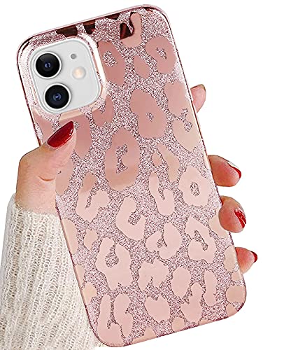 J.west Hülle Kompatibel mit iPhone 12/12 Pro 6.1 Zoll, Luxus Saprkle Bling Glitzer Leopard Print Design Weich Metallic Slim Schutzhülle Handyhülle für Frauen Mädchen TPU Silikon Cover Case Rose Gold J.west Hülle Kompatibel mit iPhone 12/12 Pro 6.1 Zoll, Luxus Saprkle Bling Glitzer Leopard Print Design Weich Metallic Slim Schutzhülle Handyhülle für Frauen Mädchen TPU Silikon Cover Case Rose Gold von J.west