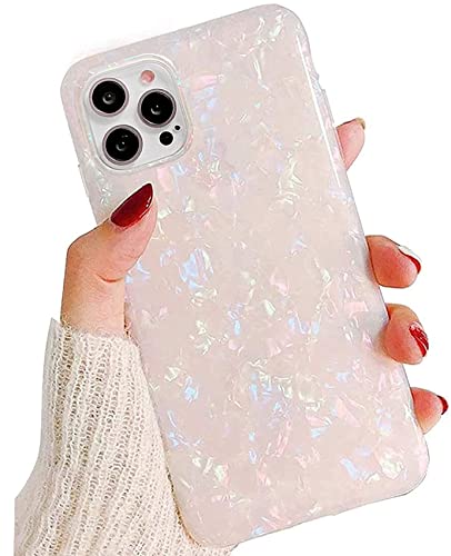 J.west Kompatibel mit iPhone 14 Pro, niedlich, ultradünn, luxuriös, funkelnd, durchscheinend, transparent, Opal, Perlmutt [Alufolie-Serie] Macaron-Farbe, Bling, leicht, weich, TPU-Schutzhülle (bunt) von J.west