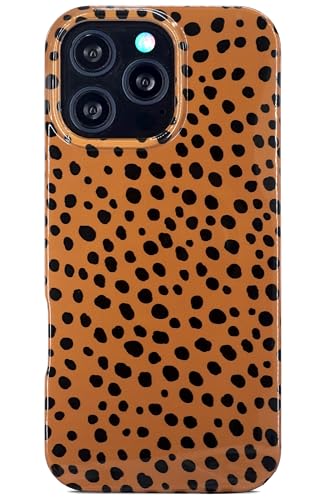 J.west Magnetische Schutzhülle für iPhone 16 Pro, 16 cm (6,3 Zoll), weich, dünn, Tierdruck, Frauen-Handyhülle, kompatibel mit MagSafe, ästhetisch, niedliches Design, für Mädchen, schwarze Punkte von J.west