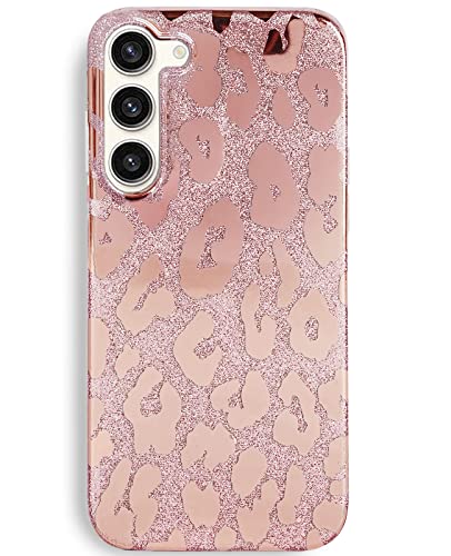 J.west Schutzhülle für Samsung Galaxy S23, 6.1 Zoll, luxuriös, glitzernd, Leopardenmuster, weich, metallisch, schlank, Schutzhüllen für Frauen und Mädchen, transparent, Silikonhülle, Roségold J.west Schutzhülle für Samsung Galaxy S23, 6.1 Zoll, luxuriös, glitzernd, Leopardenmuster, weich, metallisch, schlank, Schutzhüllen für Frauen und Mädchen, transparent, Silikonhülle, Roségold von J.west