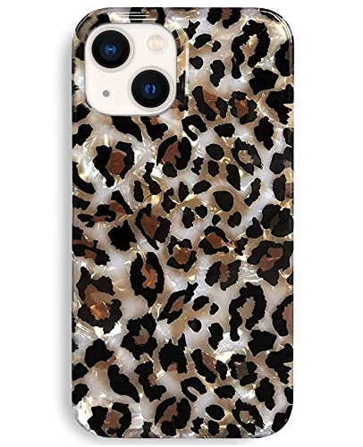 J.west Schutzhülle kompatibel mit iPhone 14, luxuriös, glitzernd, durchscheinend, transparent, Vintage-Leopardenmuster, schützende Handyhülle für iPhone 14, 6.1 Zoll Gepard von J.west