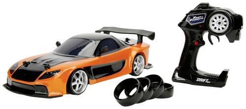 JADA TOYS 253209001 Fast & Furious RC Drift Mazda RX-7 1:10 RC Einsteiger Modellauto Elektro Straße von JADA TOYS