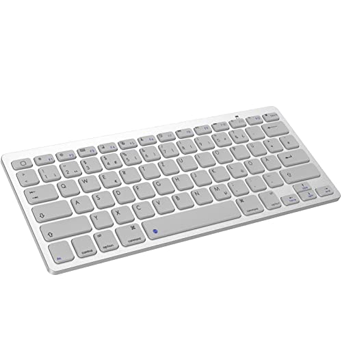 JADEMALL Bluetooth Tastatur Deutsches Layout - QWERTZ kabellose Multi-Device Tastatur – PC, Notebook, Windows, Mac, Chrome OS, Android, OS, Apple TV von JADEMALL