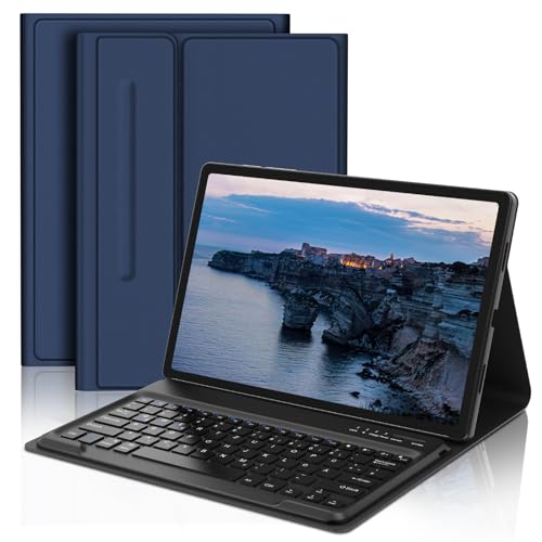 JADEMALL Galaxy Tab S9+ Tastatur Hülle - mit Stifthalter für Samsung Galaxy Tab S9+/S9 Plus/S8 Plus/S7 Fe/S7 Plus 12,4 Zoll, Wireless Bluetooth Tastatur QWERTZ Deutsch -DBE von JADEMALL