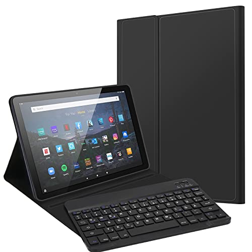 JADEMALL HD 10 Tastatur Hülle für HD 10/HD 10 Plus Tablet (11th Generation, 2021) 10.1", Wireless Bluetooth Tastatur QWERTZ Deutsch- Schlaf/Wach von JADEMALL