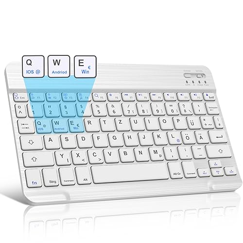 JADEMALL Kabellose Tablet Tastatur QWERTZ Deutsches - Bluetooth Magnetisch ultraleichtes Tastatur mit iOS-Sondertasten für Galaxy Tab, Xiaomi Pad, Lenovo,Huaiwei von JADEMALL