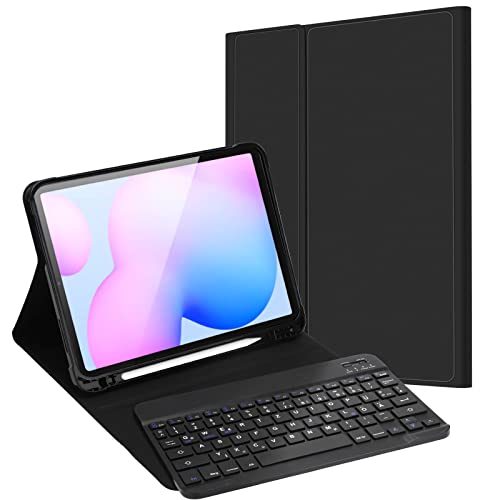 JADEMALL Samsung S6 Lite Tablet Hülle mit Tastatur für Galaxy Tab S6 Lite 10.4” (SM-P610/P615/P613/P619), Magnetische QWERTZ Bluetooth Tastatur, Schwarz von JADEMALL