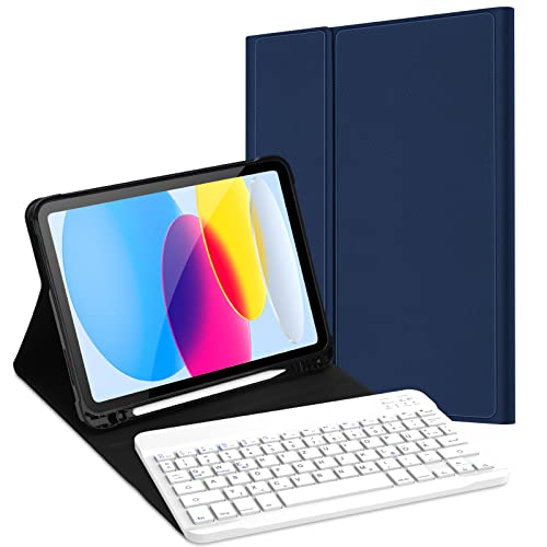 JADEMALL Tastatur Hülle für iPad 10 Generation 2022, Magnetische QWERTZ Bluetooth Tastatur von JADEMALL