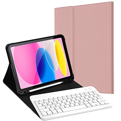 JADEMALL Tastatur Hülle für iPad 10 Generation 2022, Magnetische QWERTZ Bluetooth Tastatur von JADEMALL