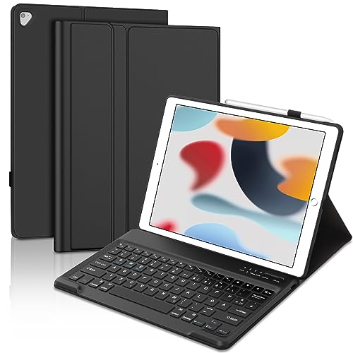 JADEMALL Tastatur Hülle für iPad Pro 12.9-2015/2017 (1./2. Generation) Abnehmbare Drahtlose Bluetooth Tastatur Deutsches Layout von JADEMALL