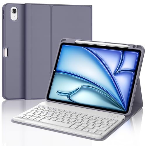 JADEMALL Tastatur iPad AIR 11 m2 - Kabellose Tastatur für iPad AIR 11 m2 2024/Air 11 m3 2025,Schutzhülle mit Pencil Halter, QWERTZ Deutsches von JADEMALL