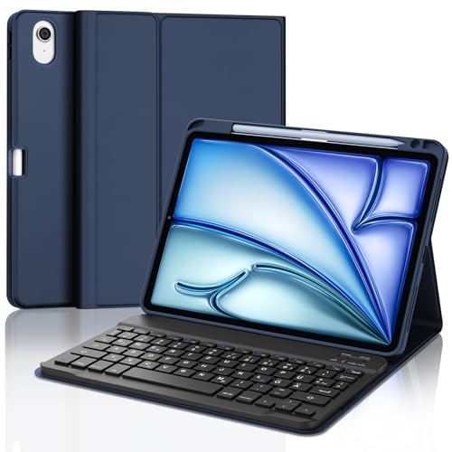 JADEMALL Tastatur iPad AIR 11 m2 - Kabellose Tastatur für iPad AIR 11 m2 2024/Air 11 m3 2025,Schutzhülle mit Pencil Halter, QWERTZ Deutsches von JADEMALL