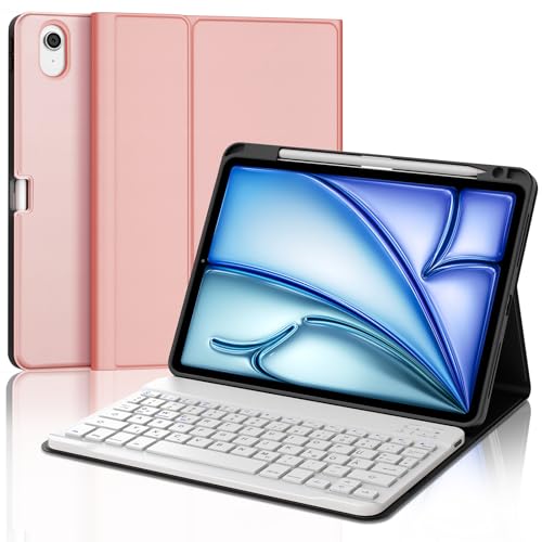 JADEMALL Tastatur iPad AIR 11 m2 - Kabellose Tastatur für iPad AIR 11 m2 2024/Air 11 m3 2025,Schutzhülle mit Pencil Halter, QWERTZ Deutsches von JADEMALL