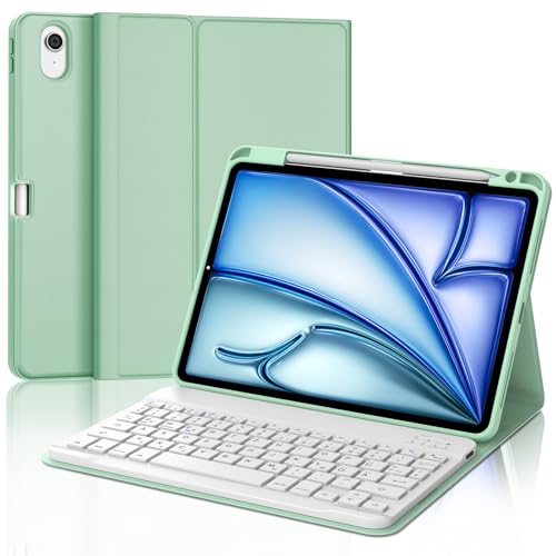 JADEMALL Tastatur iPad AIR 11 m2 - Kabellose Tastatur für iPad AIR 11 m2 2024/Air 11 m3 2025,Schutzhülle mit Pencil Halter, QWERTZ Deutsches von JADEMALL