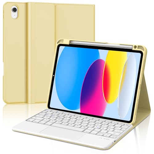 JADEMALL Tastatur iPad AIR 13 - Kabellose Tastatur mit Beleuchtung & Touchpad für iPad AIR 13 m2 2024/Air 13 m3 2025,Schutzhülle mit Pencil Halter von JADEMALL