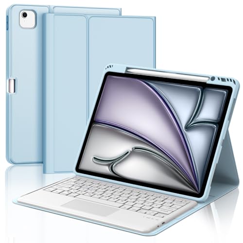JADEMALL Tastatur iPad AIR 13 - Kabellose Tastatur mit Touchpad für iPad AIR 13 m2 2024/Air 13 m3 2025,Schutzhülle mit Pencil Halter von JADEMALL