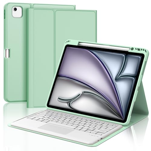 JADEMALL Tastatur iPad AIR 13 - Kabellose Tastatur mit Touchpad für iPad AIR 13 m2 2024/Air 13 m3 2025,Schutzhülle mit Pencil Halter von JADEMALL
