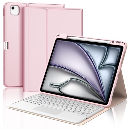 JADEMALL Tastatur iPad AIR 13 - Kabellose Tastatur mit Touchpad für iPad AIR 13 m2 2024/Air 13 m3 2025,Schutzhülle mit Pencil Halter von JADEMALL