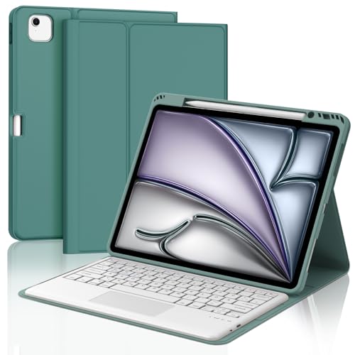 JADEMALL Tastatur iPad AIR 13 - Kabellose Tastatur mit Touchpad für iPad AIR 13 m2 2024/Air 13 m3 2025,Schutzhülle mit Pencil Halter von JADEMALL