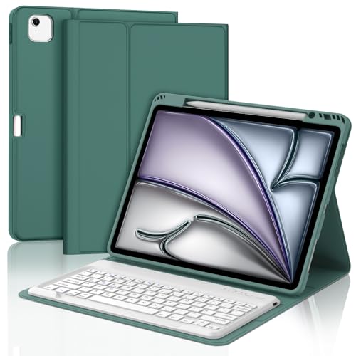 JADEMALL Tastatur iPad AIR 13 m2 - Kabellose Tastatur für iPad AIR 13 m2 2024/Air 13 m3 2025,Schutzhülle mit Pencil Halter von JADEMALL