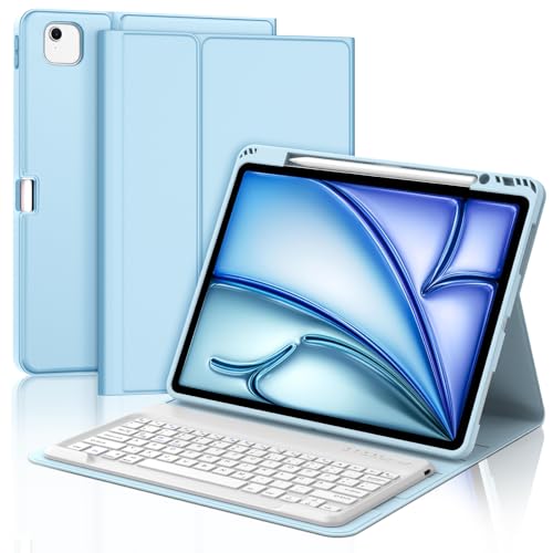 JADEMALL Tastatur iPad AIR 13 m2 - Kabellose Tastatur für iPad AIR 13 m2 2024/Air 13 m3 2025,Schutzhülle mit Pencil Halter von JADEMALL