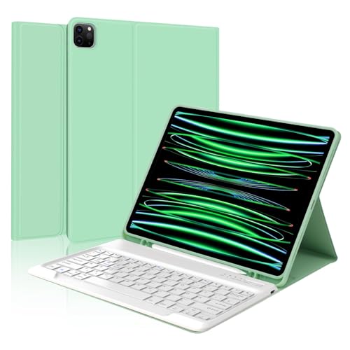 JADEMALL Tastatur iPad Pro 12.9 - Kabellose Slim Tastatur mit Ultraleichte Hülle für iPad Pro 12.9 6./5./4./3 Gen(2018/2020/2021/2022),Schutzhülle mit Pencil Halter, QWERTZ Deutsches von JADEMALL