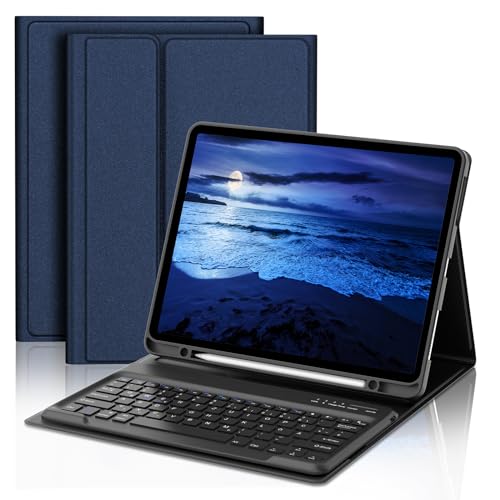 JADEMALL Tastatur iPad Pro 12.9 - Kabellose Slim Tastatur mit Ultraleichte Hülle für iPad Pro 12.9 6./5./4./3 Gen(2018/2020/2021/2022),Schutzhülle mit Pencil Halter, QWERTZ Deutsches von JADEMALL