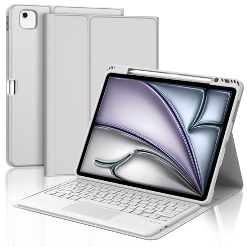 JADEMALL Tastatur iPad Pro 13 - Kabellose Tastatur mit Touchpad für iPad Pro 13 M4 2024,Schutzhülle mit Pencil Halter, QWERTZ Deutsches von JADEMALL