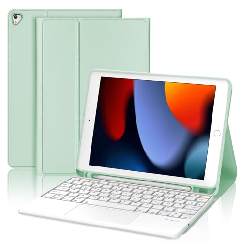 JADEMALL iPad 6. Generation Hülle mit Tastatur, Tastatur Hülle mit Touchpad und Stifthalter für iPad 5. Generation 2017, iPad Pro 9.7 Zoll, iPad Air 2 & 1, Rückseite Gehäuse Case von JADEMALL