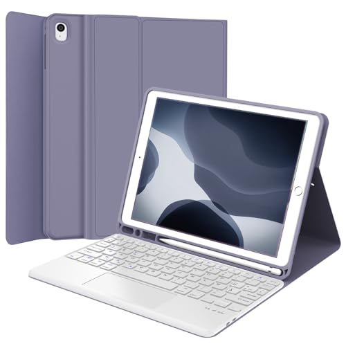 JADEMALL iPad 9 Generation Hülle mit Tastatur und Touchpad Hülle für iPad 9 Generation 2021/ iPad 8 Gen. 2020/ iPad 7 Gen. 2019/ iPad Air 3, Wireless Bluetooth Tastatur QWERTZ Deutsch von JADEMALL