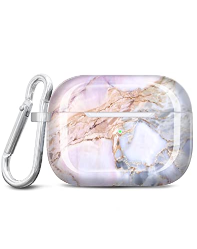 JAHOLAN AirPods Pro 2 Hülle Stoßfeste Silikon Kopfhörer Taschen Schutzhülle Zubehör Kompatibel mit AirPods Pro 2019, AirPods Pro 2 Generation 2022, Marmor Purple Pink JAHOLAN AirPods Pro 2 Hülle Stoßfeste Silikon Kopfhörer Taschen Schutzhülle Zubehör Kompatibel mit AirPods Pro 2019, AirPods Pro 2 Generation 2022, Marmor Purple Pink von JAHOLAN