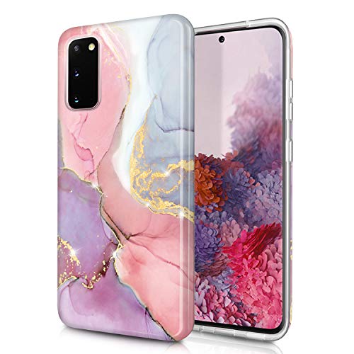 JAHOLAN Galaxy S20 Hülle Handyhülle TPU Silikon Weiche Schlank Schutzhülle Handytasche Flexibel Case Handy Hülle für Samsung Galaxy S20 - Marmor Glitter Sparkle Pink Purple JAHOLAN Galaxy S20 Hülle Handyhülle TPU Silikon Weiche Schlank Schutzhülle Handytasche Flexibel Case Handy Hülle für Samsung Galaxy S20 - Marmor Glitter Sparkle Pink Purple von JAHOLAN
