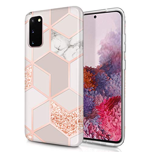 JAHOLAN Galaxy S20 Hülle Handyhülle TPU Silikon Weiche Schlank Schutzhülle Handytasche Flexibel Case Handy Hülle für Samsung Galaxy S20 - Marmor Glitter Sparkle Rose Gold JAHOLAN Galaxy S20 Hülle Handyhülle TPU Silikon Weiche Schlank Schutzhülle Handytasche Flexibel Case Handy Hülle für Samsung Galaxy S20 - Marmor Glitter Sparkle Rose Gold von JAHOLAN