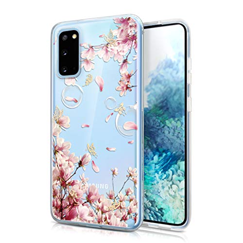 JAHOLAN Galaxy S20 Hülle Handyhülle TPU Silikon Weiche Schlank Schutzhülle Handytasche Flexibel Clear Case Handy Hülle für Samsung Galaxy S20 5G 6.2 Zoll - Flower Pink Butterfly Gold JAHOLAN Galaxy S20 Hülle Handyhülle TPU Silikon Weiche Schlank Schutzhülle Handytasche Flexibel Clear Case Handy Hülle für Samsung Galaxy S20 5G 6.2 Zoll - Flower Pink Butterfly Gold von JAHOLAN