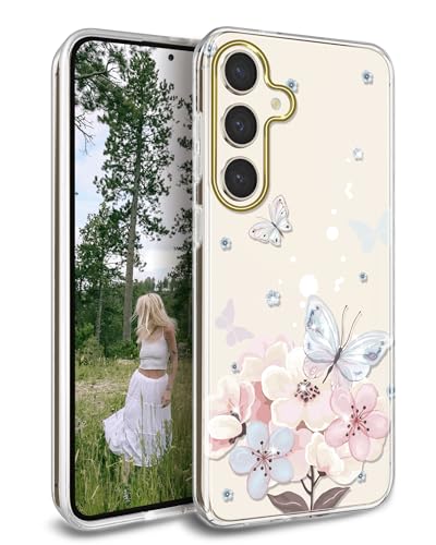 JAHOLAN Handyhülle Galaxy S24 Hülle TPU Silikon Schlank Schutzhülle Handytasche Handy Hülle für Samsung Galaxy S24 5G Transparent Schmetterling White Pink JAHOLAN Handyhülle Galaxy S24 Hülle TPU Silikon Schlank Schutzhülle Handytasche Handy Hülle für Samsung Galaxy S24 5G Transparent Schmetterling White Pink von JAHOLAN
